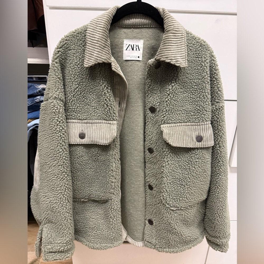 Zara Sherpa Shirt Jacket